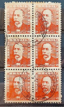 Selo Regular Cod RHM 497 Bisneta Joaquim Murtinho Saude 1955 Sextilha Circulado 1