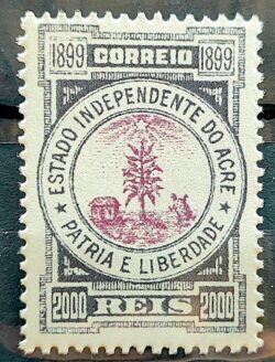 Selo Replica do Acre Independente 1899 Cinza REPLICA