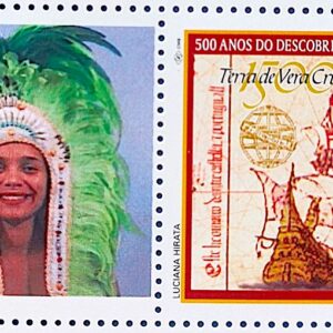 C 2254 Selo Personalizado Descobrimento do Brasil Indio Navio Nau Portugal Mulher 2000