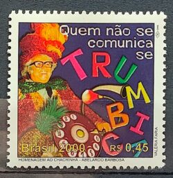 C 2256 Selo 500 Anos Descobrimento do Brasil 2000 Chacrinha Musica Oculos CLM
