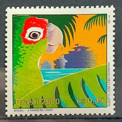 C 2257 Selo 500 Anos Descobrimento do Brasil 2000 Papagaio Aves Navio CLM