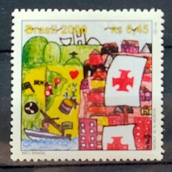 C 2266 Selo 500 Anos Descobrimento do Brasil 2000 Mapa Navio Bandeira Brasilia CLM