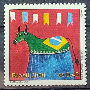 C 2271 Selo 500 Anos Descobrimento do Brasil 2000 Bumba Meu Boi Bandeira CLM