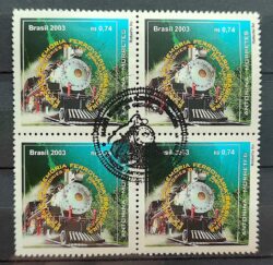 C 2533 Selo Memoria Ferroviaria Brasileira Trem Ferrovia 2003 Quadra CBC PR