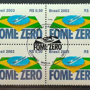 C 2538 Selo Fome Zero Economia Bandeira 2003 Quadra CBC Brasilia