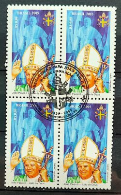 C 2609 Selo Papa Joao Paulo II Religiao 2005 Quadra CBC RS