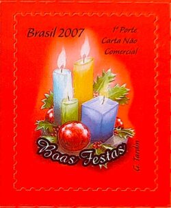 C 2718 Selo de Natal Religiao Vela 2007
