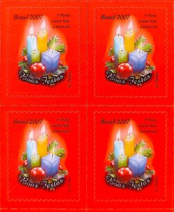 C 2718 Selo de Natal Religiao Vela 2007 Quadra