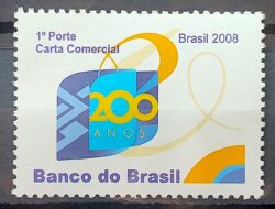 C 2725 Selo 200 Anos do Banco do Brasil Economia 2008