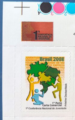 C 2729 Selo Conferencia Nacional da Juventude Mapa 2008 Vinheta