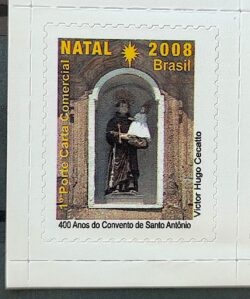 C 2769 Selo de Natal Religiao Franciscano Santo Antonio 2008