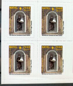 C 2769 Selo de Natal Religiao Franciscano Santo Antonio 2008 Quadra