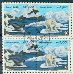 C 2778 Selo Ano Polar Internacional Foca Urso Antartida 2009 Quadra CBC Brasilia