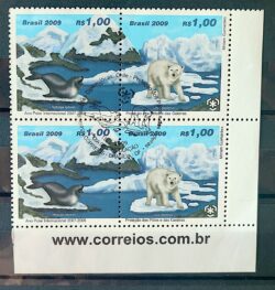 C 2778 Selo Ano Polar Internacional Foca Urso Antartida 2009 Quadra CBC Brasilia Vinheta Site