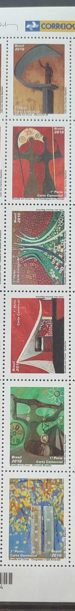 C 2955 Selo Brasília Sonho e Realidade Arquitetura Igreja 2010 Serie Completa Setenant Vinheta Correios