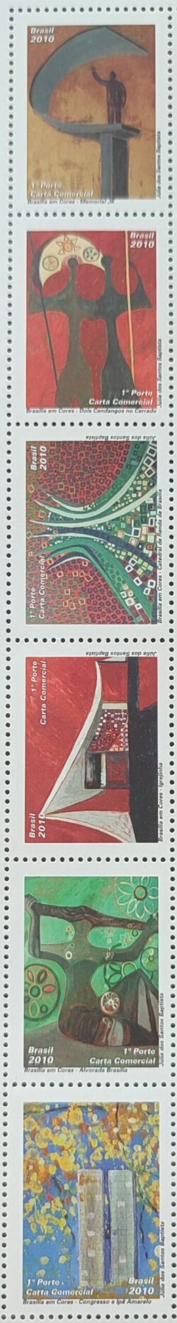 C 2955 Selo Brasília Sonho e Realidade Arquitetura Igreja 2010 Serie Completa Setenant