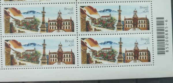 C 3097 Selo Cidades Historicas Ouro Preto MG 2011 Quadra Codigo de Barras