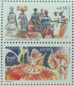 C 3150 Selo Relacoes Diplomaticas Brasil Belgica Carnaval Acaraje Arte Bandeira 2011 Setenant