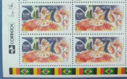 C 3150 Selo Relacoes Diplomaticas Brasil Belgica Carnaval Arte Bandeira 2011 Quadra Vinheta Correios