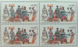 C 3151 Selo Relacoes Diplomaticas Brasil Belgica Acaraje Arte 2011 Quadra