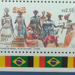 C 3151 Selo Relacoes Diplomaticas Brasil Belgica Acaraje Arte Bandeira 2011