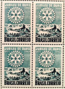 C 358 Selo Cinquentenario do Rotary Club Internacional 1955 Quadra