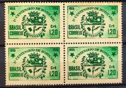 C 362 Selo Centenario Cidade Botucatu Brasao 1955 Quadra 2
