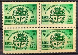 C 362 Selo Centenario Cidade Botucatu Brasao 1955 Quadra 3