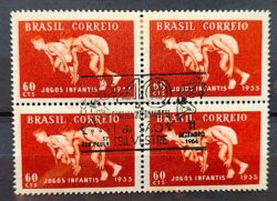 C 363 Selo Jogos Infantis Crianca 1955 Quadra CBC SP