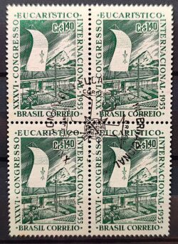 C 365 Selo Congresso Eucaristico Internacional Religiao 1955 Quadra CBC 2