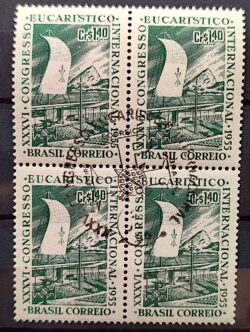 C 365 Selo Congresso Eucaristico Internacional Religiao 1955 Quadra CBC