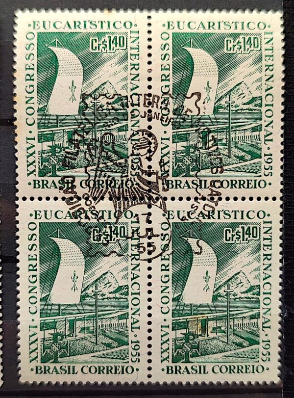 C 365 Selo Congresso Eucaristico Internacional Religiao Sao Gabriel 1955 Quadra CBC RJ