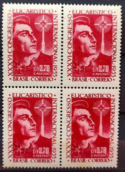 C 366 Selo Congresso Eucaristico Internacional Religiao 1955 Quadra