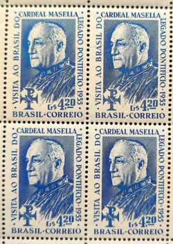 C 367 Selo Visita Cardeal Masella Religiao 1955 Quadra