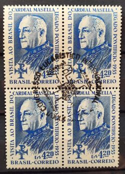 C 367 Selo Visita Cardeal Masella Religiao 1955 Quadra CBC RJ 1