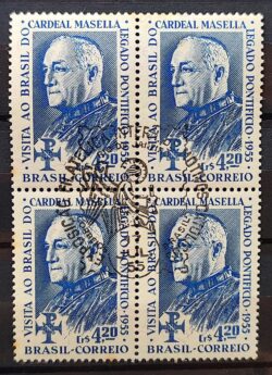 C 367 Selo Visita Cardeal Masella Religiao Sao Gabriel 1955 Quadra CBC RJ