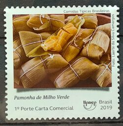 C 3866 Selo Comidas Tipicas Brasileiras Gastronomia Culinaria 2019 Pamonha de Milho