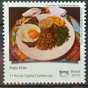 C 3869 Selo Comidas Tipicas Brasileiras Gastronomia Culinaria 2019 Prato Feito Feijao Ovo Carne