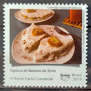 C 3871 Selo Comidas Tipicas Brasileiras Gastronomia Culinaria 2019 Tapioca de Banana