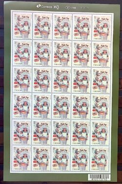 C 4128 Selo Profissao Merendeira Mulher Crianca Culinaria 2023 Folha