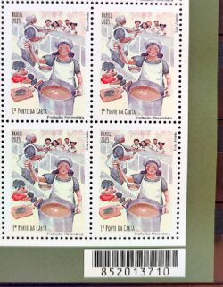 C 4128 Selo Profissao Merendeira Mulher Crianca Culinaria 2023 Quadra Codigo de Barras