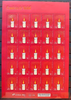C 4135 Selo Candeia de Natal Vela Religiao 2023 Folha