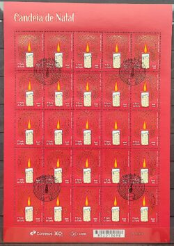 C 4135 Selo Candeia de Natal Vela Religiao 2023 Folha CBC DF