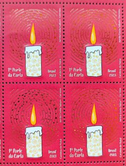 C 4135 Selo Candeia de Natal Vela Religiao 2023 Quadra