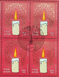 C 4135 Selo Candeia de Natal Vela Religiao 2023 Quadra CBC DF