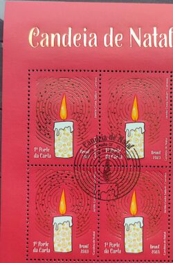 C 4135 Selo Candeia de Natal Vela Religiao 2023 Quadra CBC DF Vinheta