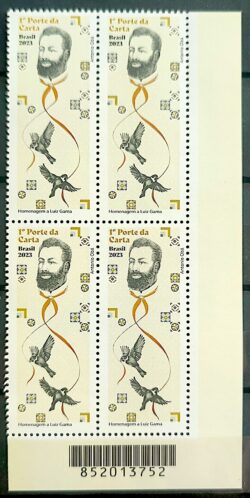 C 4136 Selo Luiz Gama Advogado Direito Justica Abolicionista Literatura 2023 Quadra Codigo de Barras