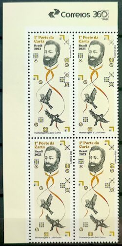 C 4136 Selo Luiz Gama Advogado Direito Justica Abolicionista Literatura 2023 Quadra Vinheta Correios