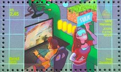 C 4141 Selo Jogos Eletronicos Videogame Mercosul Mulher 2023