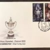 Envelope FDC Xadrez Quirguistao India Chenai 2022